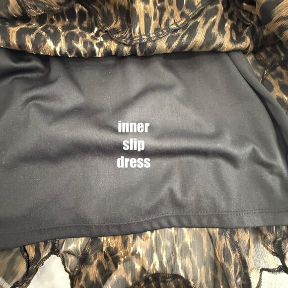 Charlotte Russe Dress Women's S Vintage Y2K Animal Print Mesh Ruffles Mobwife - Picture 5 of 7